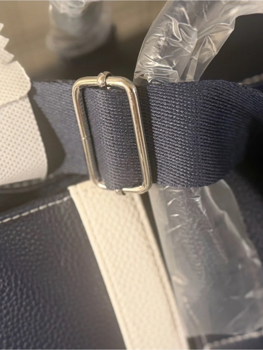 Classic !Ralph Lauren Navy and White Polo Large Vegan Leather Duffel Bag
